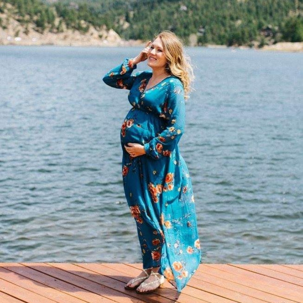 PinkBlush Maternity/Nursing friendly floral maxi